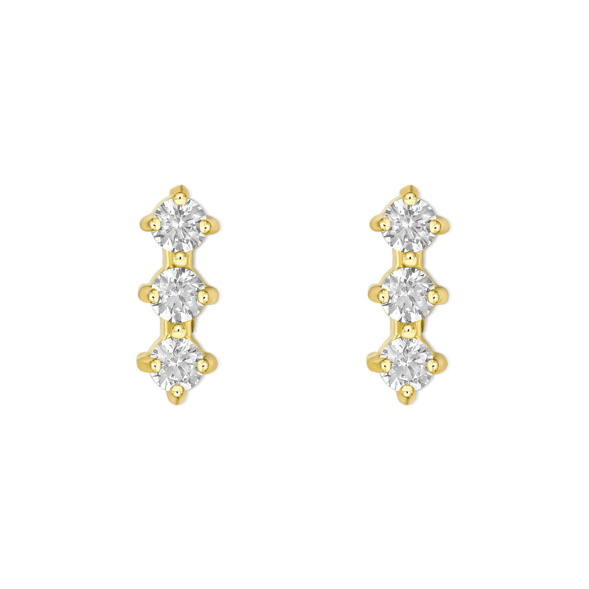 Broqueles Triple con Zirconias — Teresa Ramírez Moda