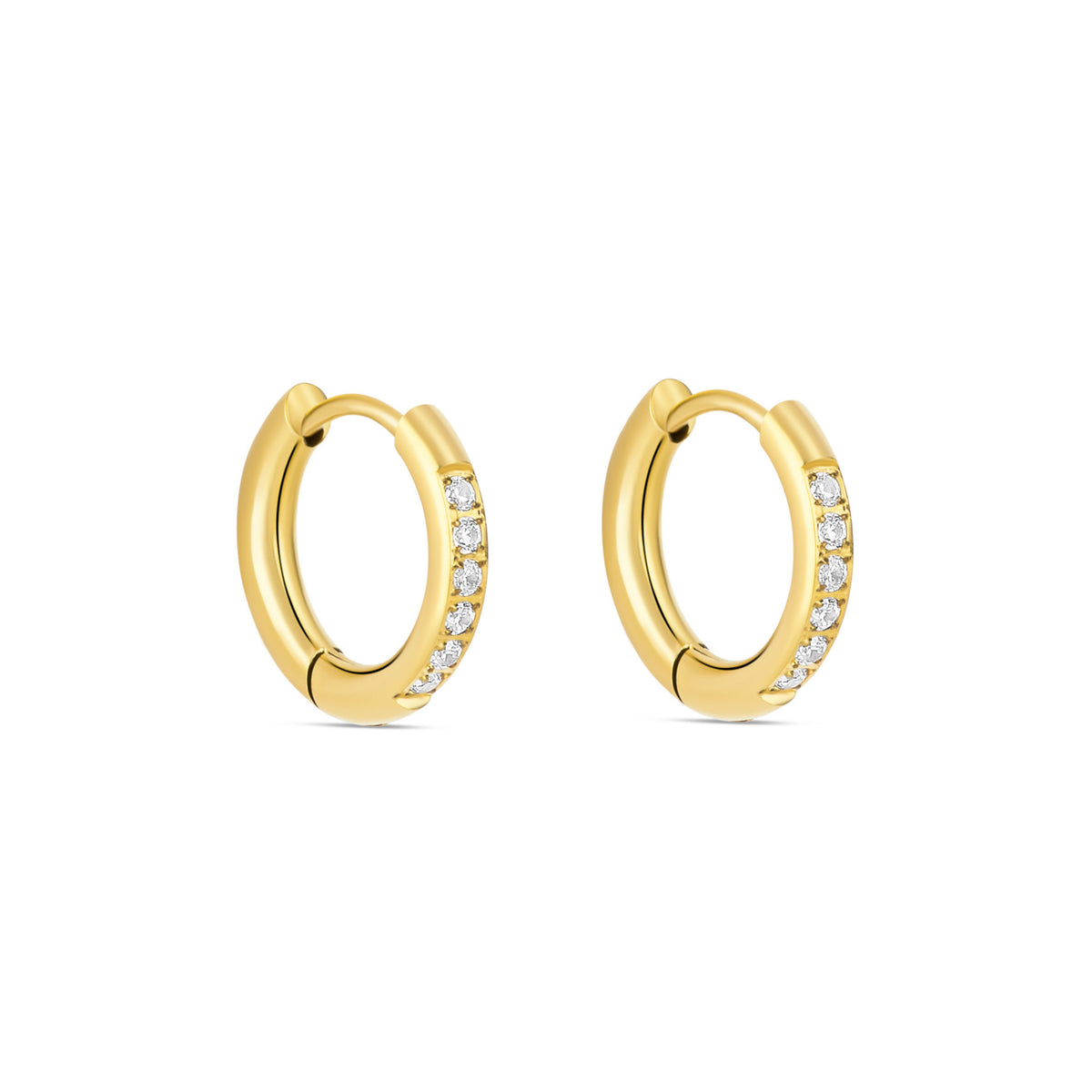 Arracadas Chispa Huggie — Teresa Ramírez Moda
