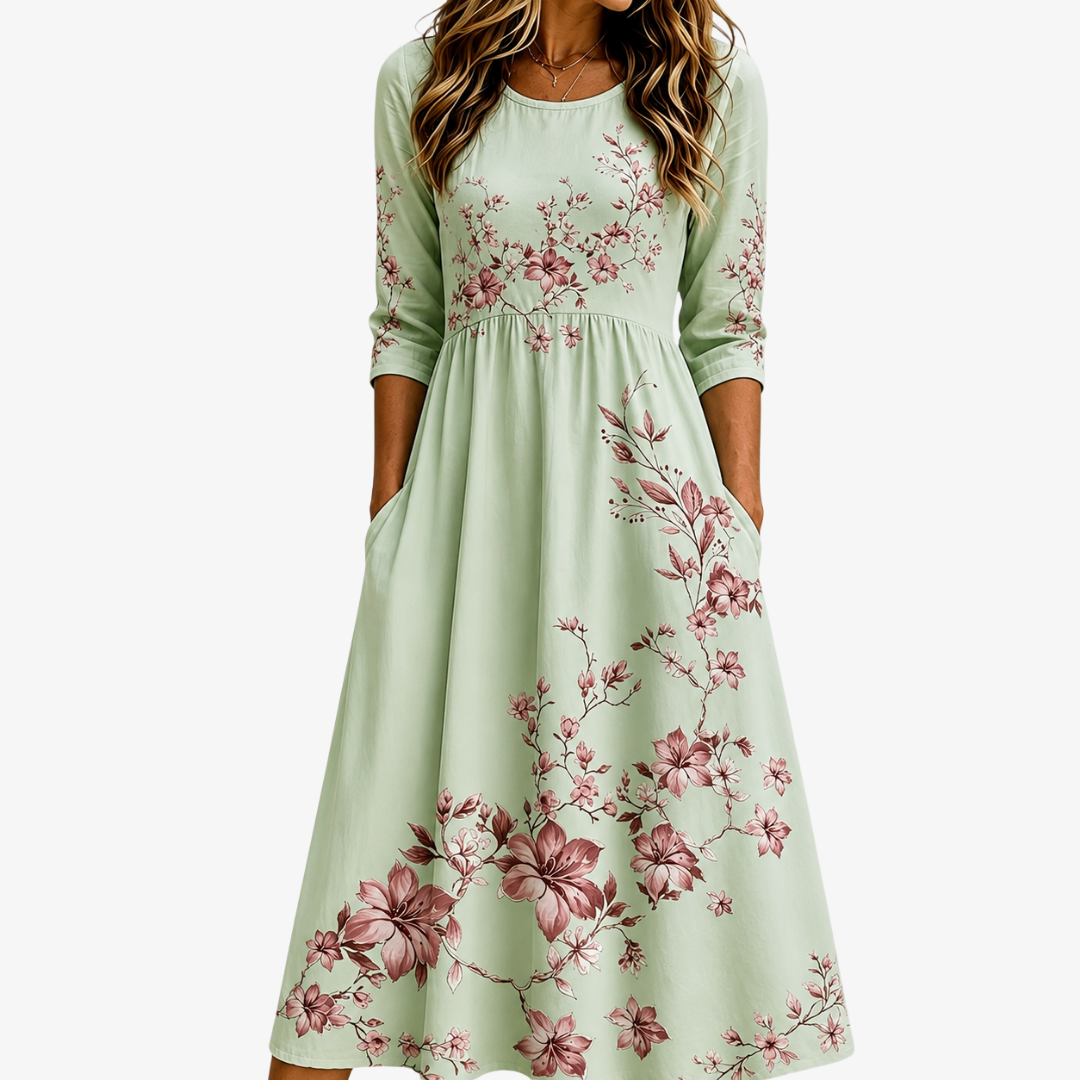 Vestido Midi Salvia — Teresa Ramírez Moda