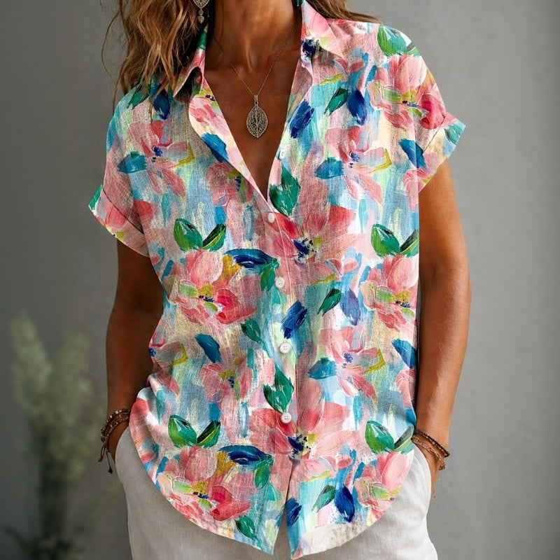 Blusa Diamanda Print Shirt Floral — Teresa Ramírez Moda