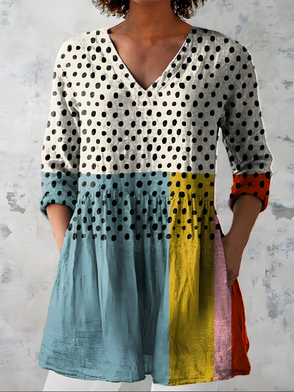 Blusa Jacqueline Cuello en V Manga Larga — Teresa Ramírez Moda