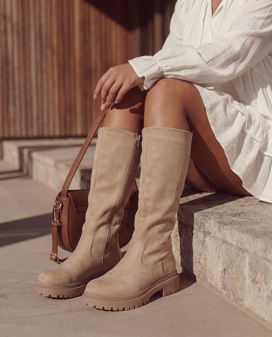 Botas Altas Anetta Caqui — Teresa Ramírez Moda