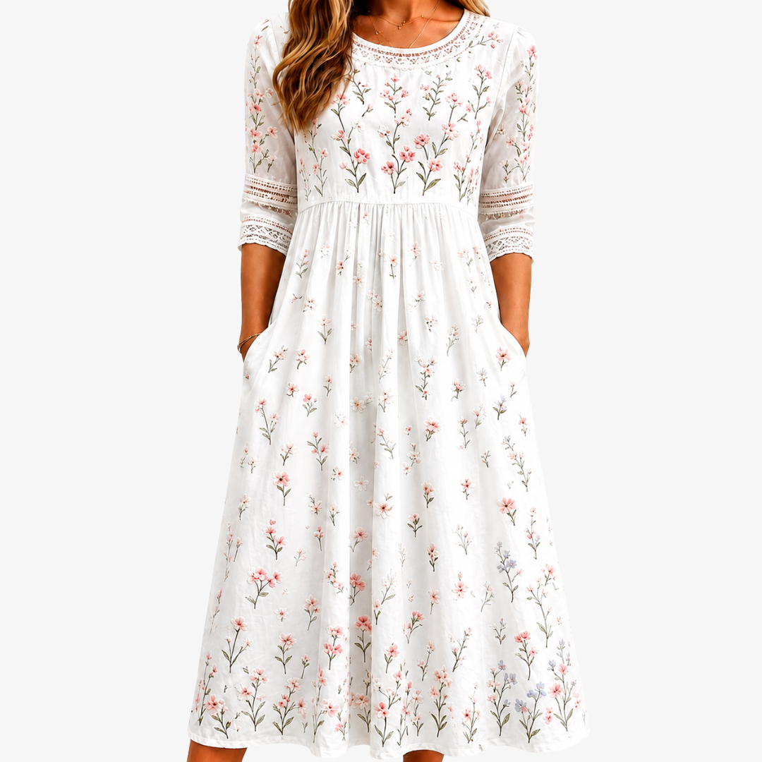 Vestido Midi Whispering Wildflower Pocket — Teresa Ramírez Moda