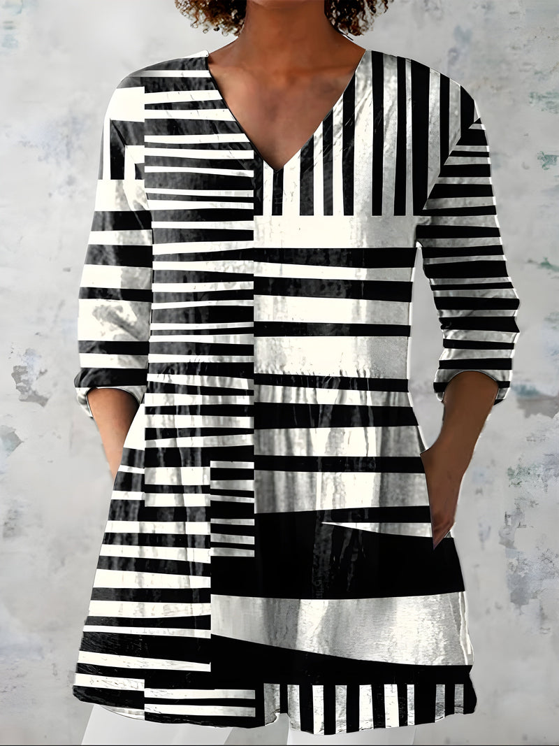 Blusa Larga Sienna Cuello en V — Teresa Ramírez Moda