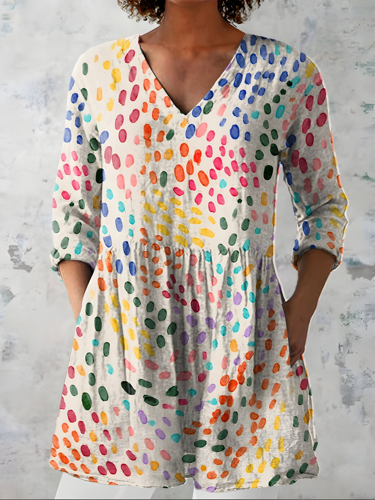 Blusa Evelyn Cuello en V Manga Larga — Teresa Ramírez Moda