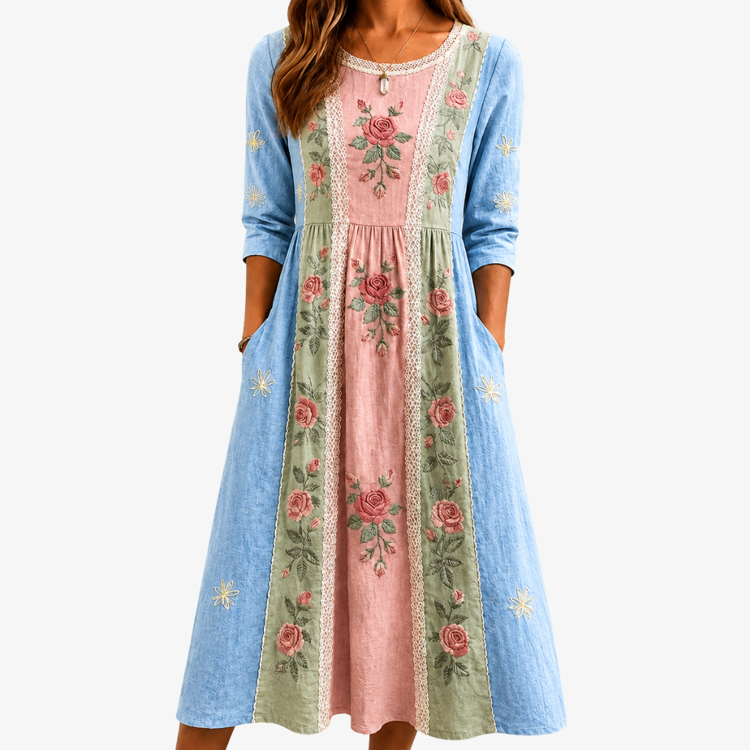 Vestido Rose Garden Patchwork Vintage — Teresa Ramírez Moda