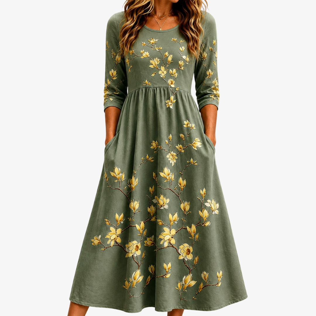 Vestido Midi Salvia — Teresa Ramírez Moda