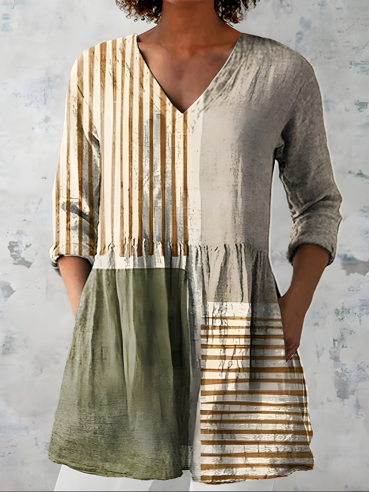 Blusa Larga Natalie Cuello en V — Teresa Ramírez Moda