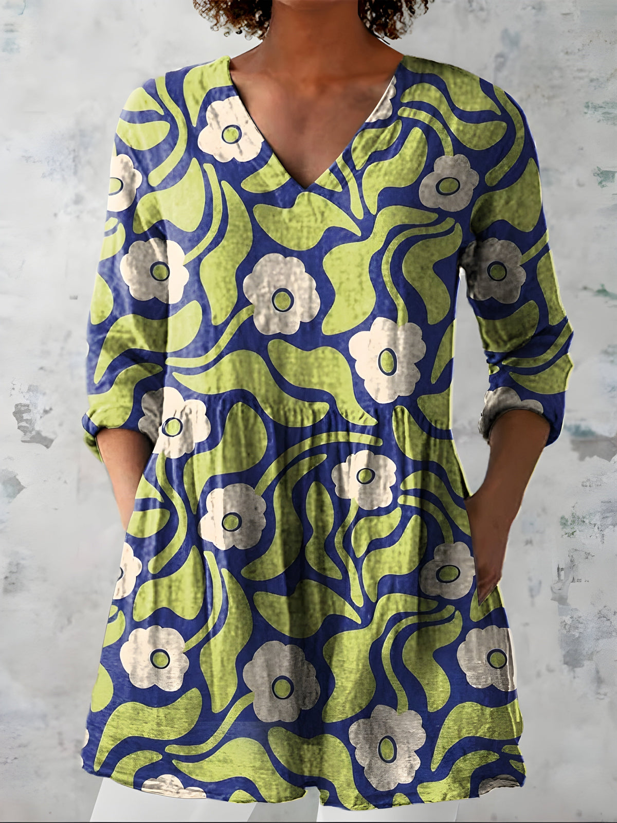 Blusa Estefanía Cuello en V Manga Larga — Teresa Ramírez Moda