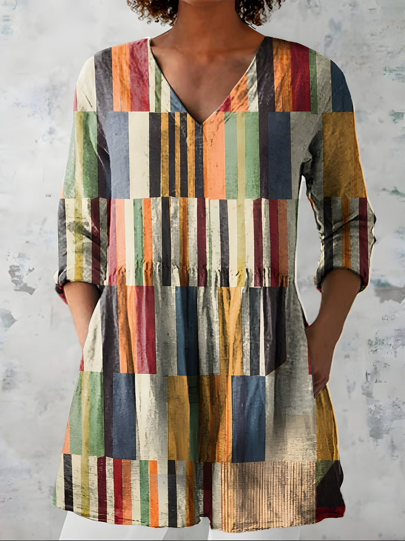 Blusa Larga Lydia Cuello en V — Teresa Ramírez Moda