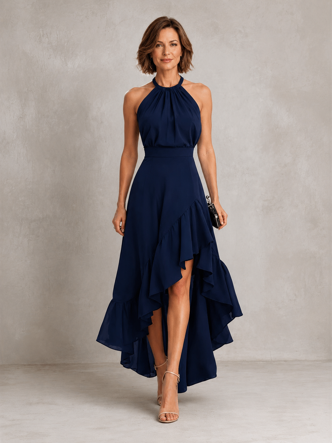 Vestido Largo Chloe Cuello Halter — Teresa Ramírez Moda