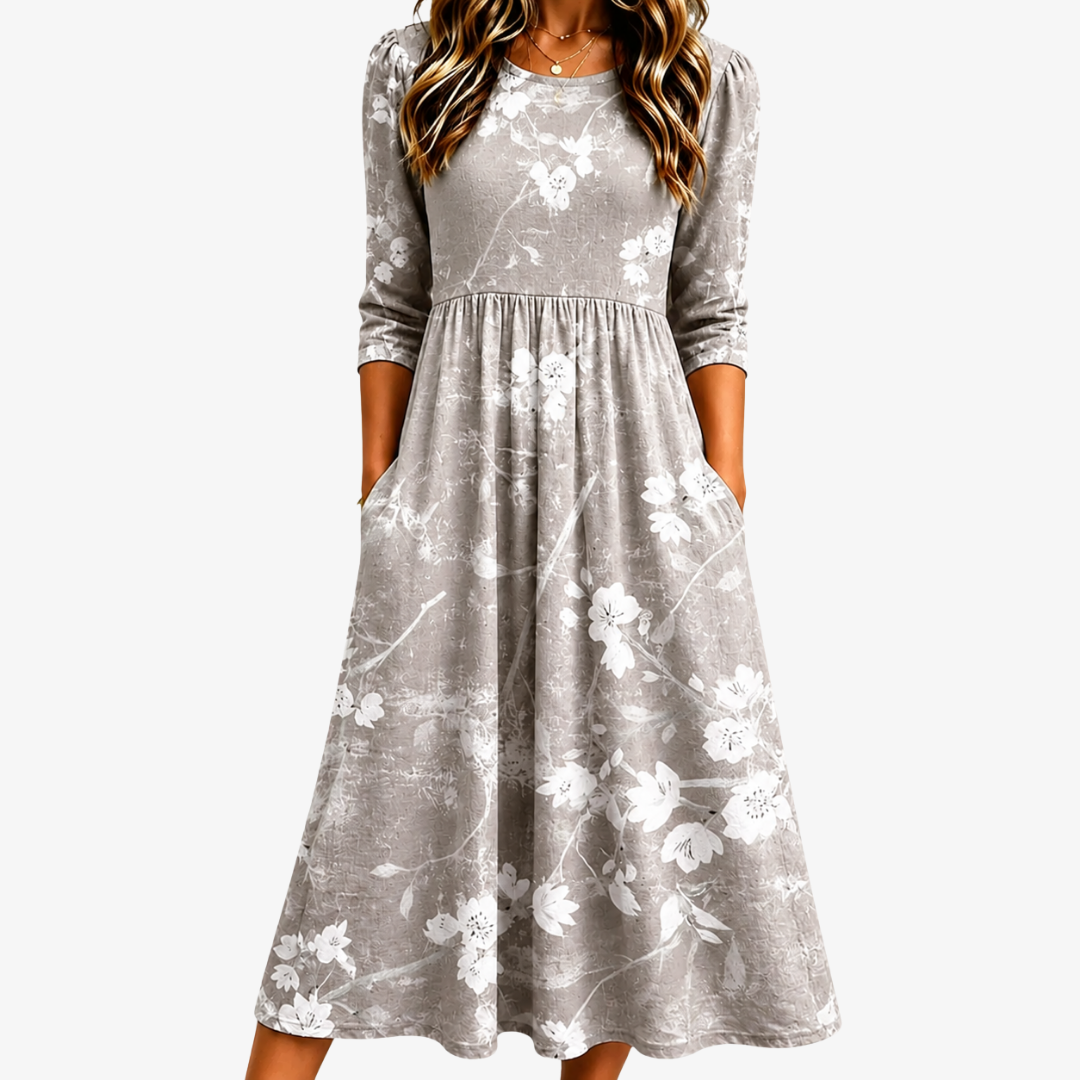 Vestido Midi Azucena Plateado — Teresa Ramírez Moda