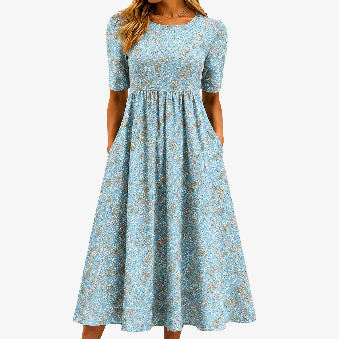 Vestido Largo Seaside Mosaic Pocket — Teresa Ramírez Moda