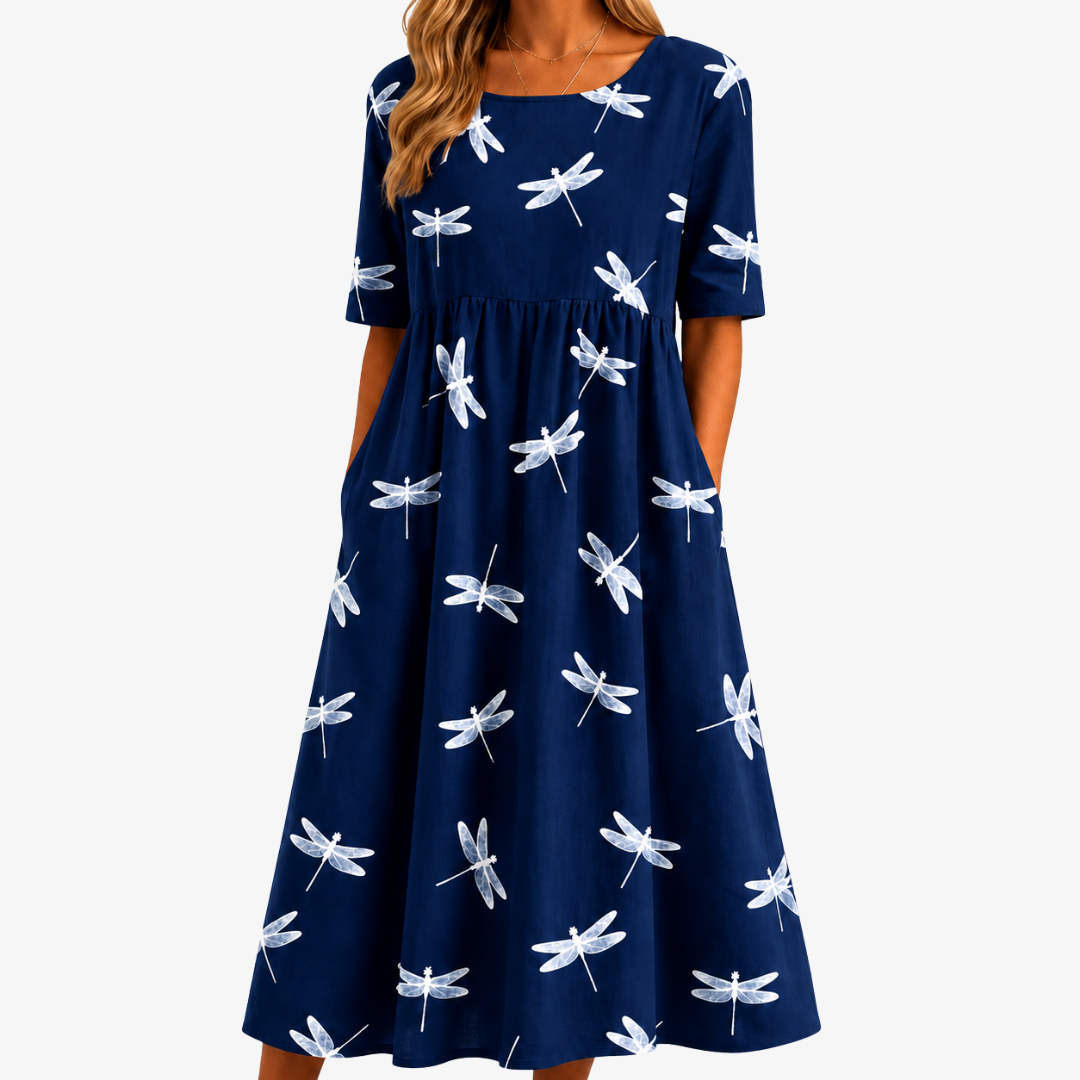Vestido Midi Dragonfly Breeze Pocket — Teresa Ramírez Moda