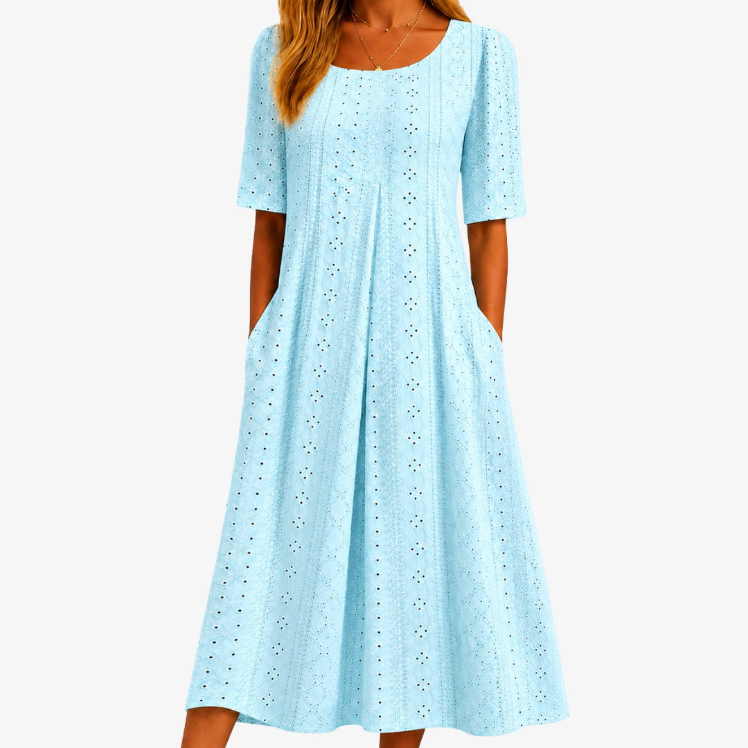 Vestido Midi Alondra Bordado — Teresa Ramírez Moda