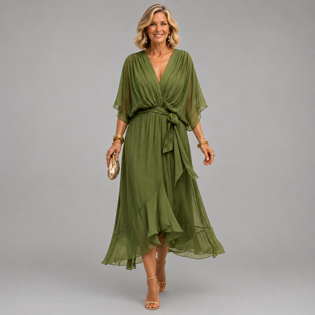 Vestido Mona Cuello en V — Teresa Ramírez Moda