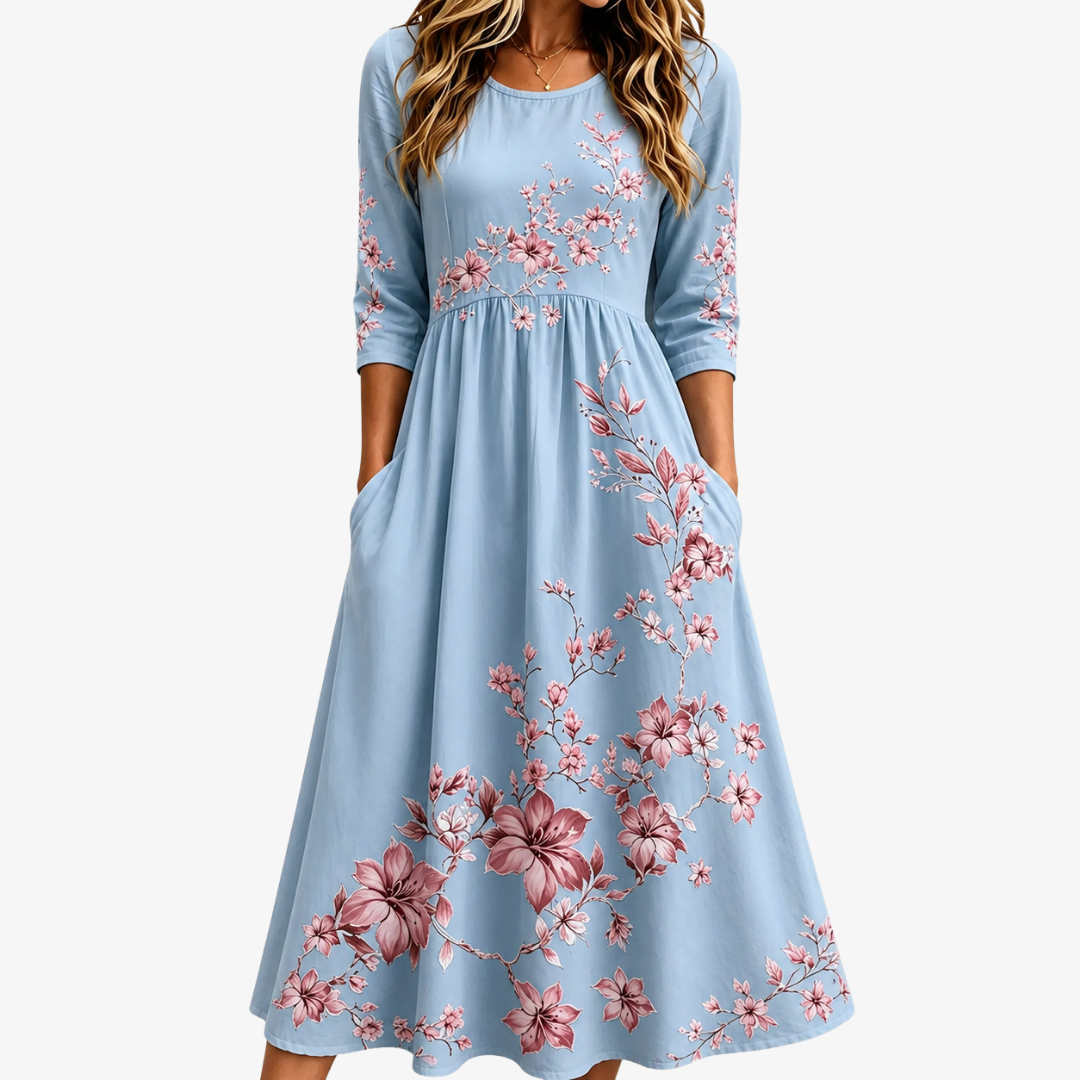 Vestido Midi Sky Blossom Weekend — Teresa Ramírez Moda