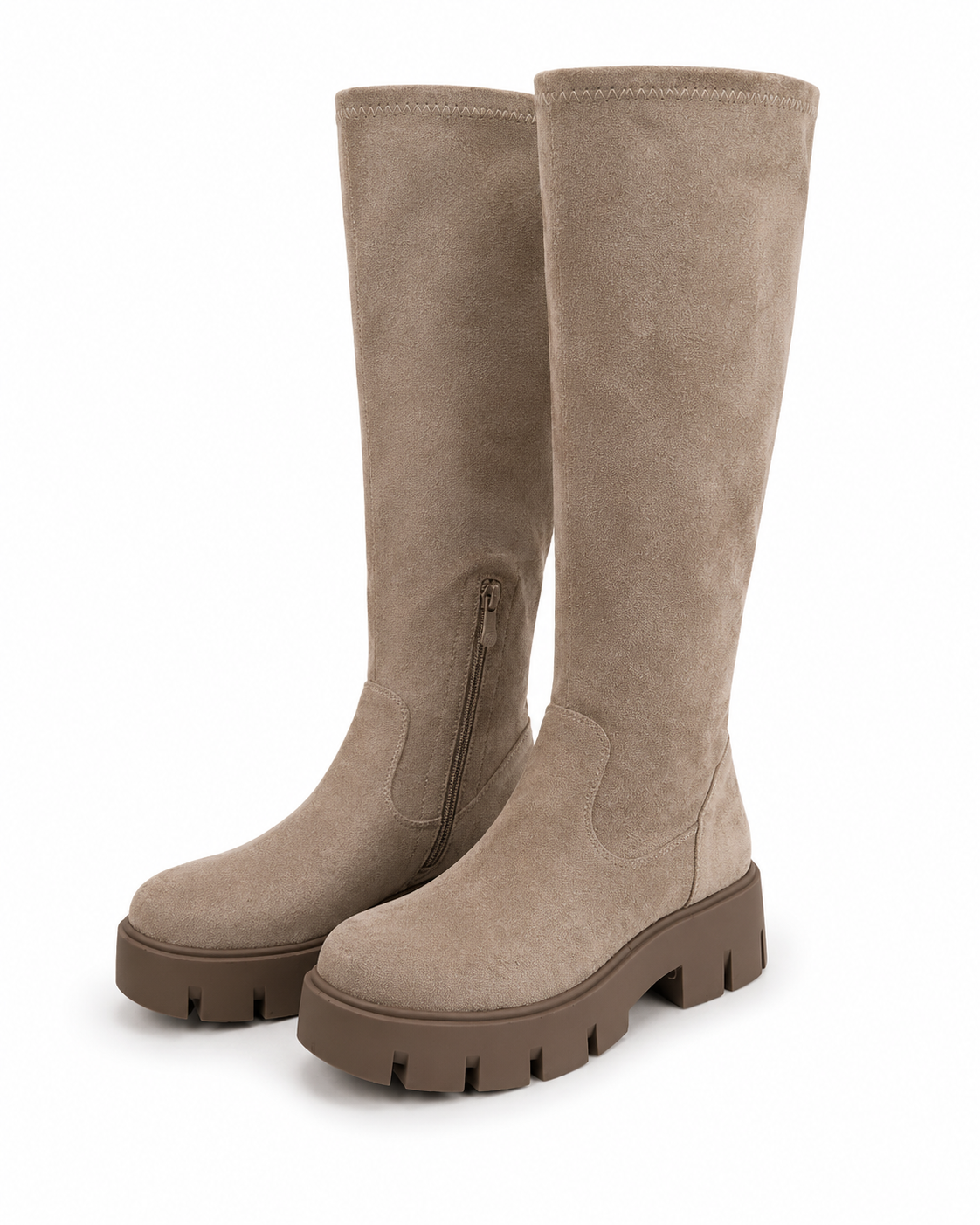 Botas Altas Barca - Taupe — Teresa Ramírez Moda