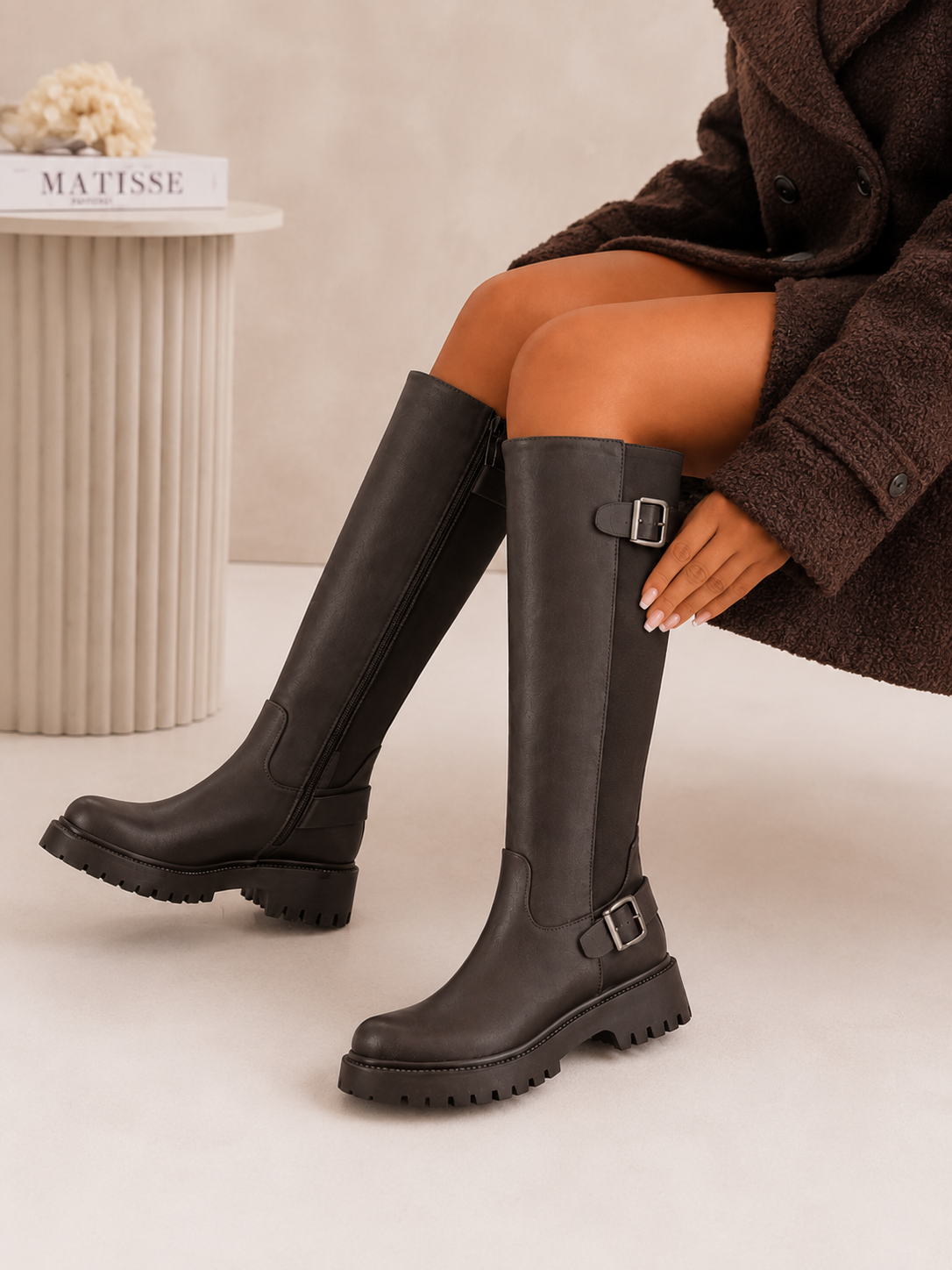 Botas Altas Bridget - Café — Teresa Ramírez Moda