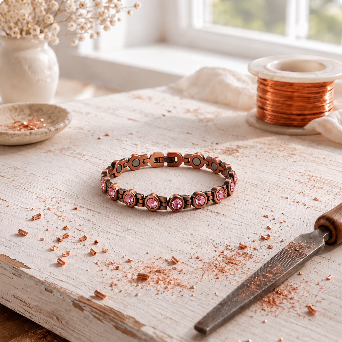 Pulsera Roselle de Cristal de Cobre — Teresa Ramírez Moda