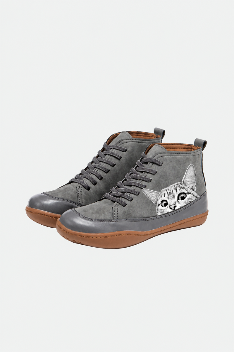 Botines Mivora de Piel para Amantes de los Gatos