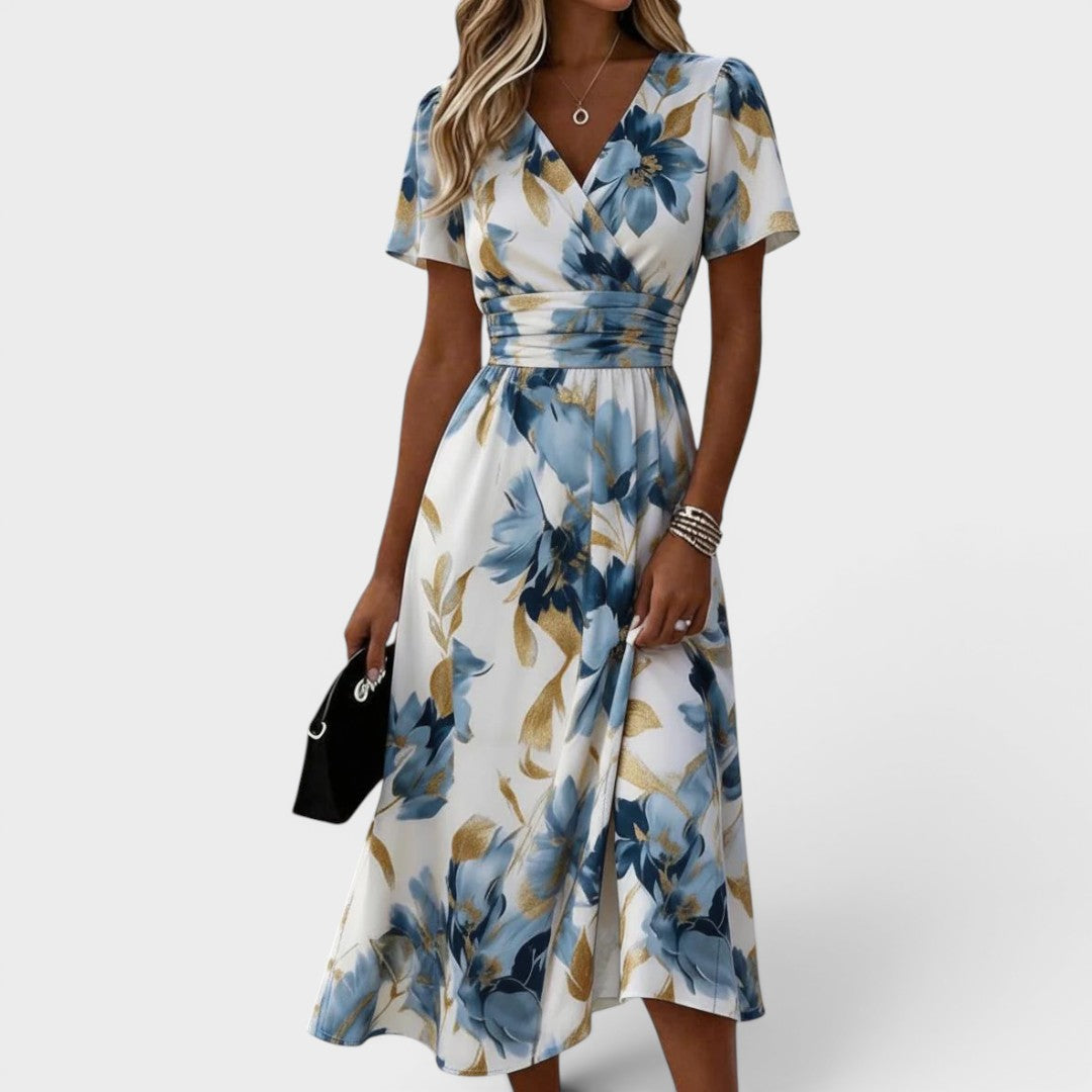 Vestido Midi Elena Floral Cruzado — Teresa Ramírez Moda