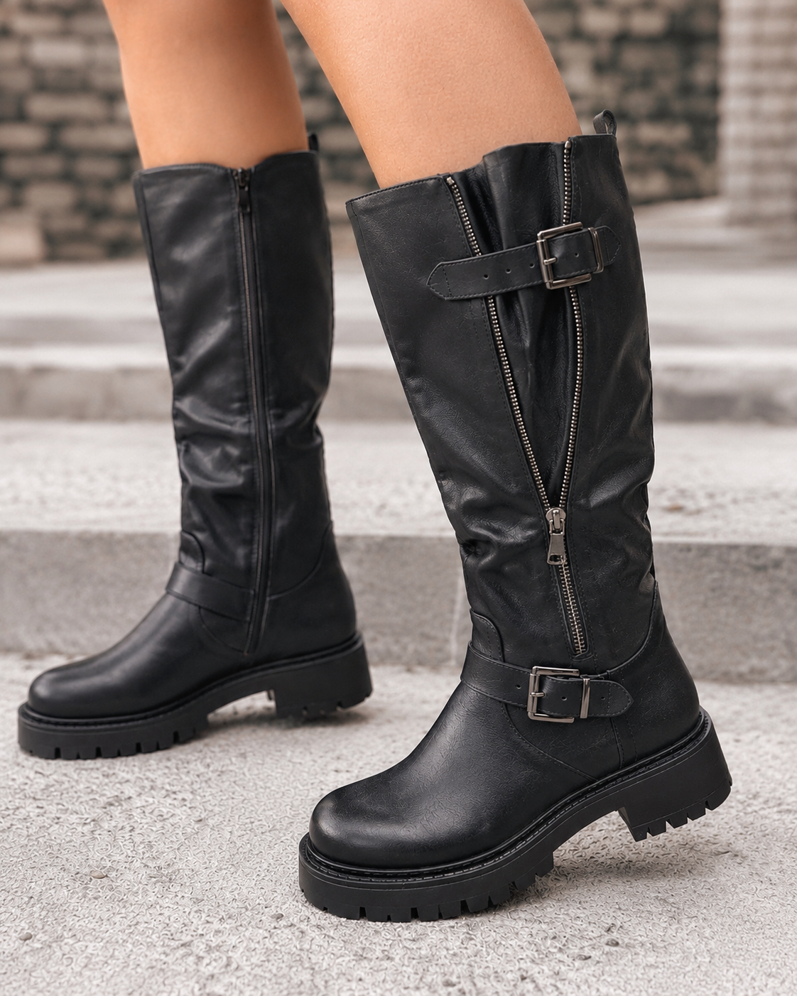 Botas Eef Shaft Ajustable Negro — Teresa Ramírez Moda