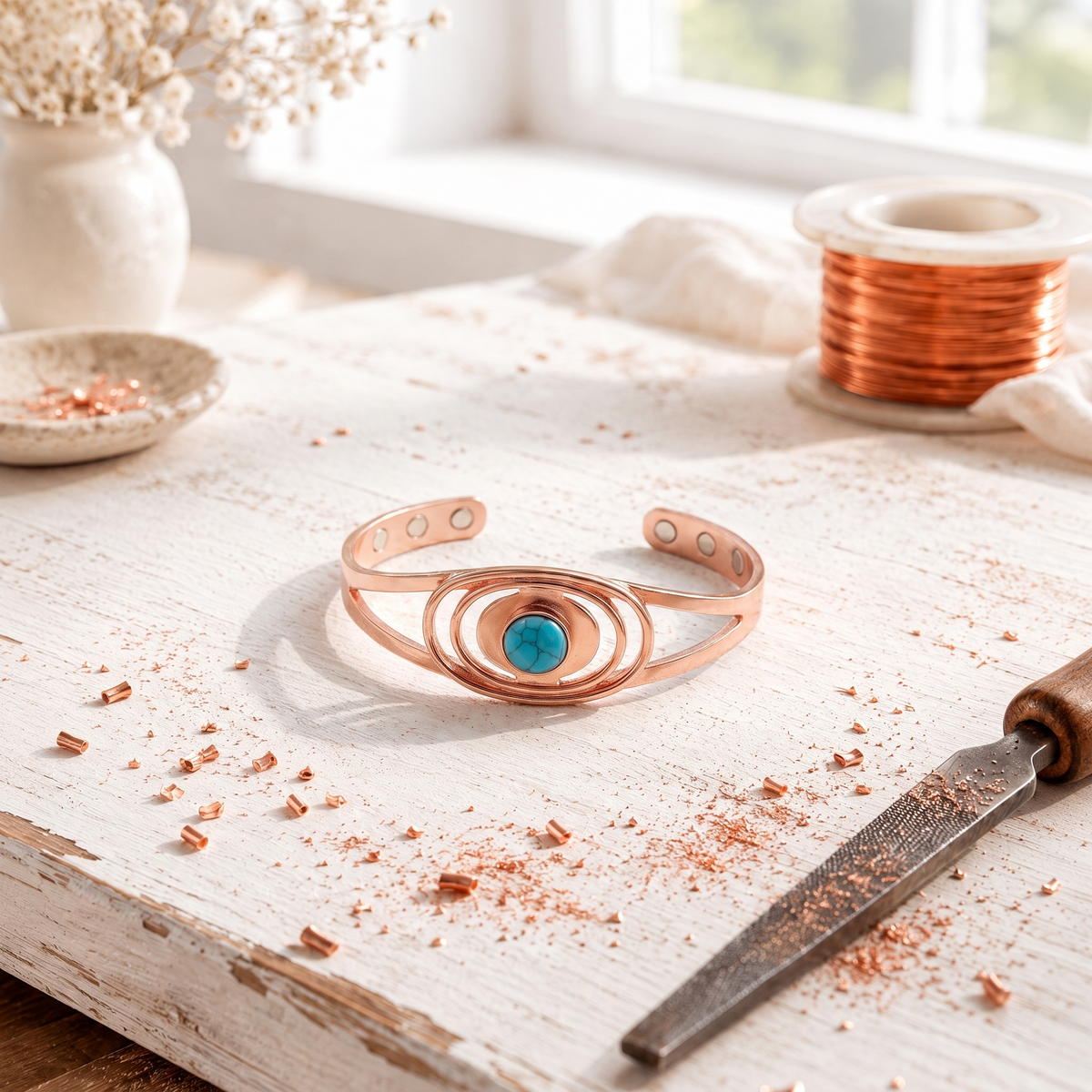 Pulsera Ocean de Cobre — Teresa Ramírez Moda