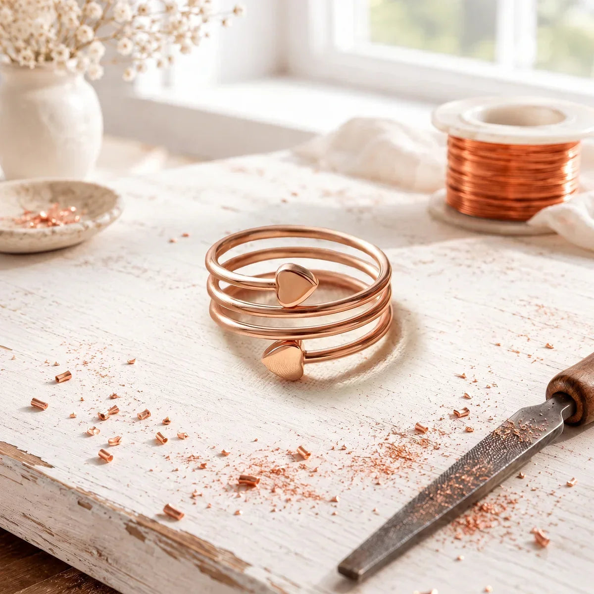 Anillo Heartloop de Cobre — Teresa Ramírez Moda