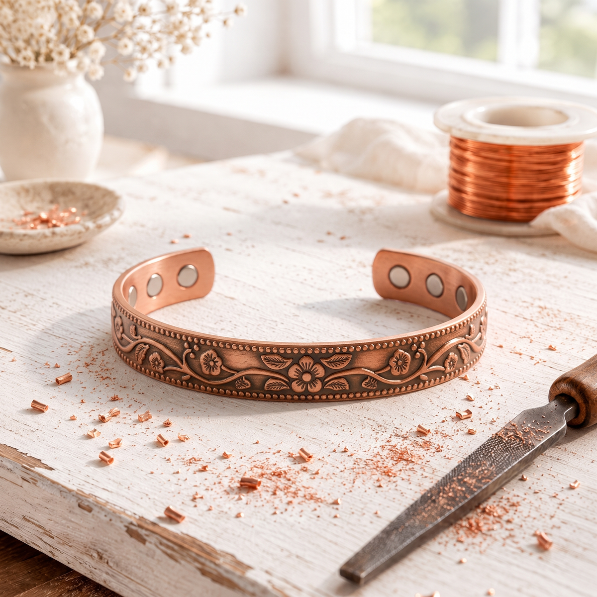 Pulsera Festoon de Cobre — Teresa Ramírez Moda