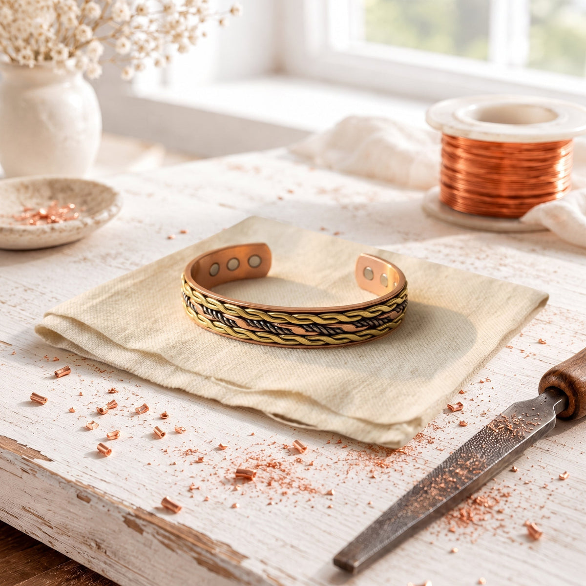 Pulsera Wave de Cobre — Teresa Ramírez Moda