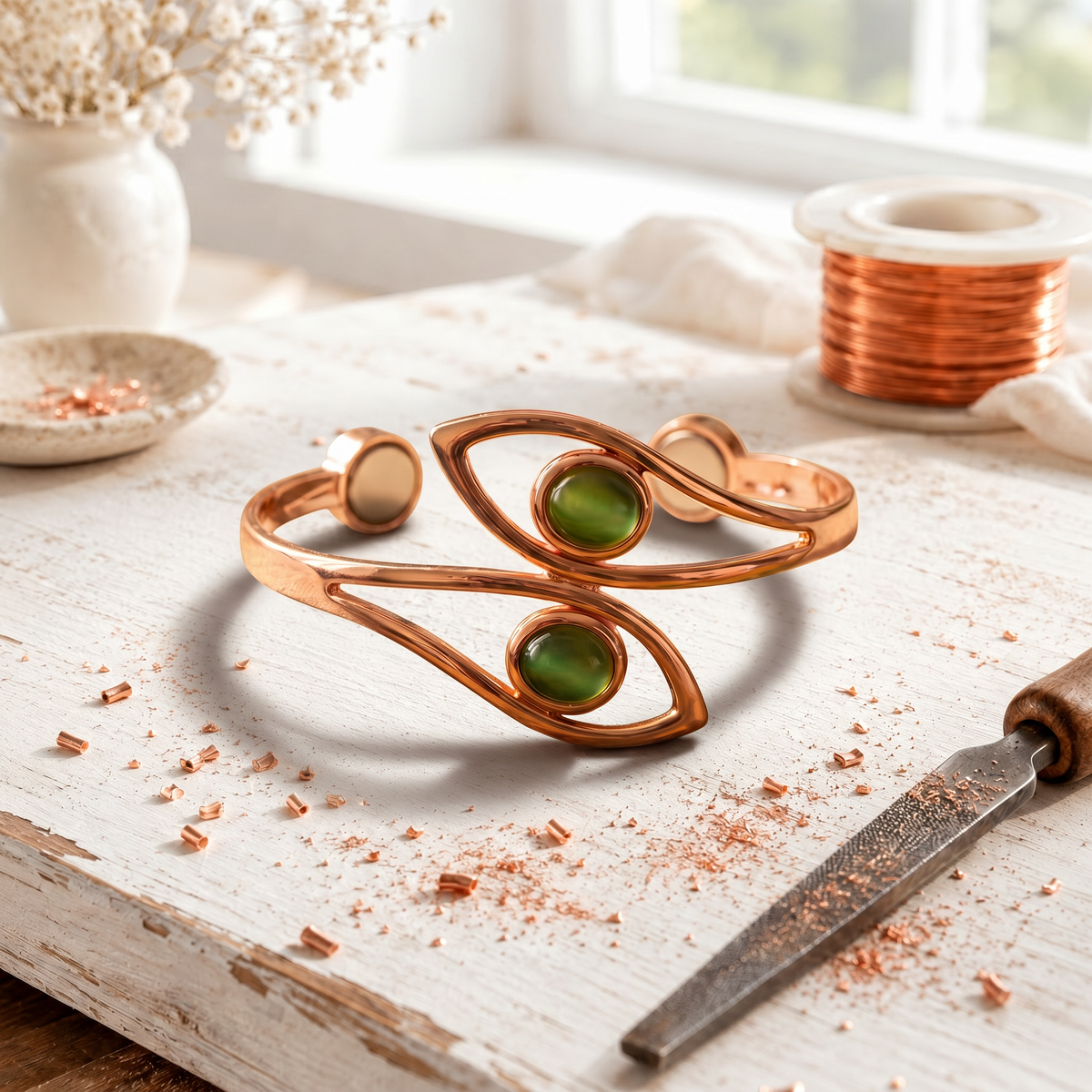 Pulsera Frond de Cobre — Teresa Ramírez Moda