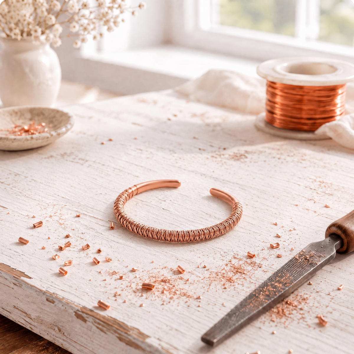 Pulsera Willow de Cobre Trenzado — Teresa Ramírez Moda
