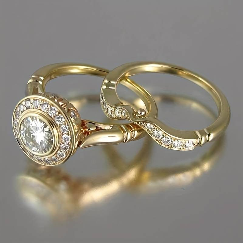Anillo Pack con Circonia Dorado Vintage — Teresa Ramírez Moda
