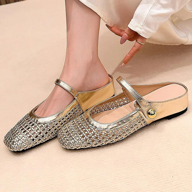 Fabric Flats Square Trenzado — Teresa Ramírez Moda